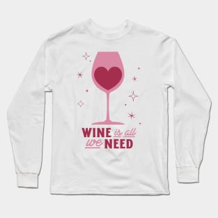 Wine Lover I Love Wine Heart Long Sleeve T-Shirt